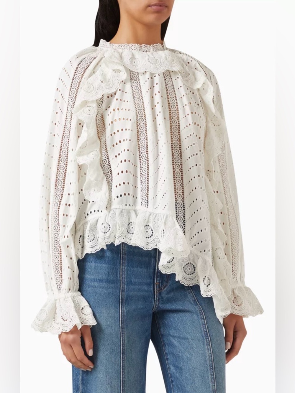 Ulla Johnson Ivory Eyelet Lace Blouse - Picture 4 of 10